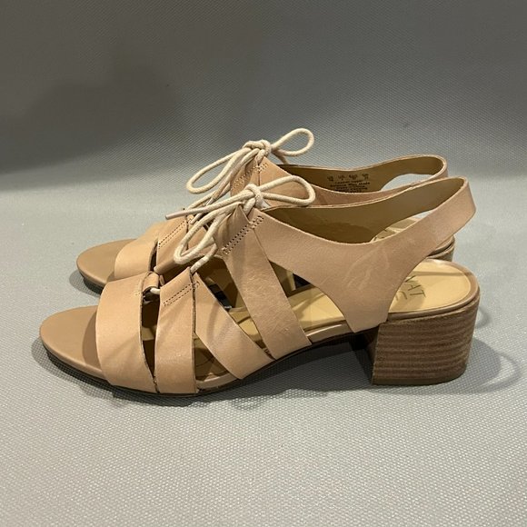 Naturalizer Felicity Lace-Up Beige Sandal Heels | Size 7 - Picture 5 of 11